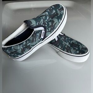 Boys Vans slip on skate shoes. Animal Camo